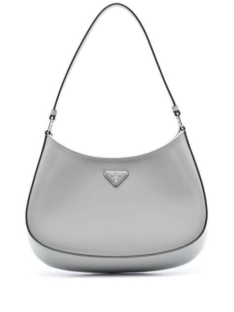 Prada Cleo Printed Brushed Leather Shoulder Bag